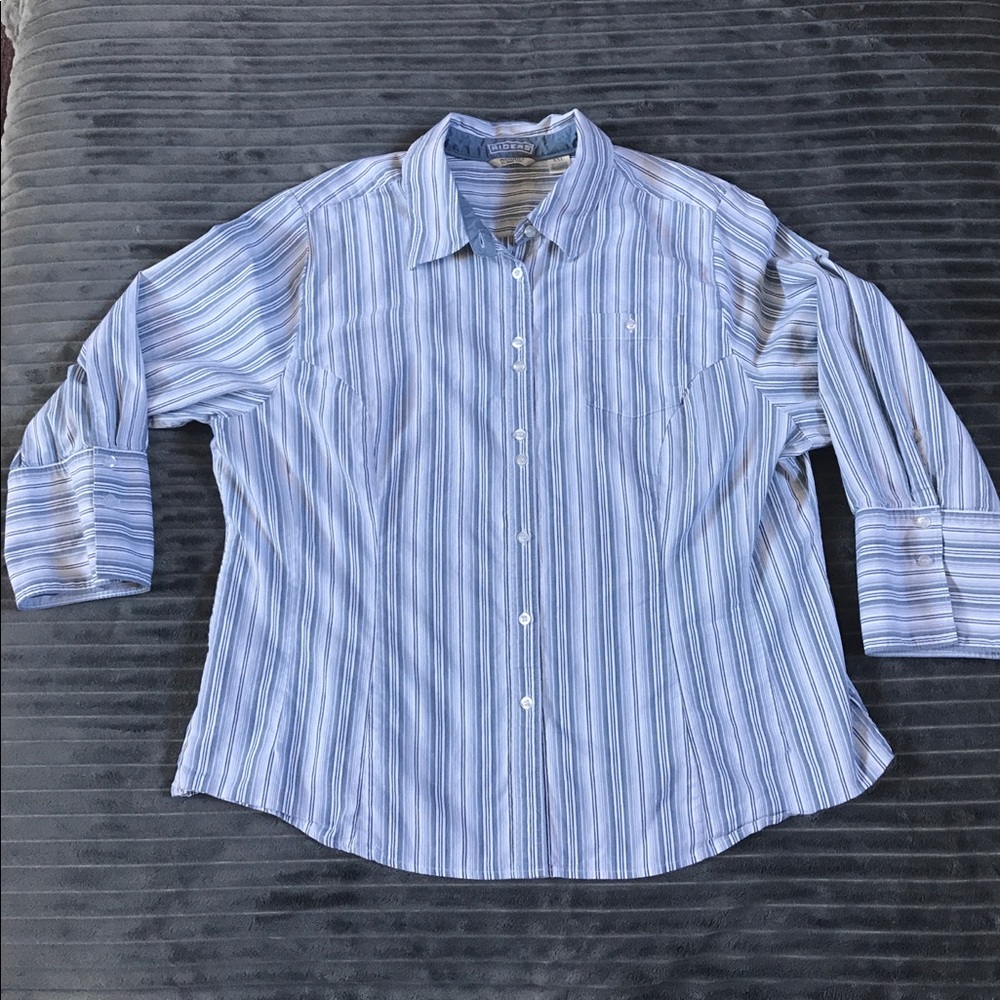 🔥Riders Blouse XXL GUC Blue/White Slim